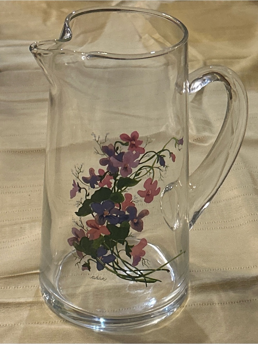 Vintage Avon 1980s “Wild Violets Collection" Crystal Vase